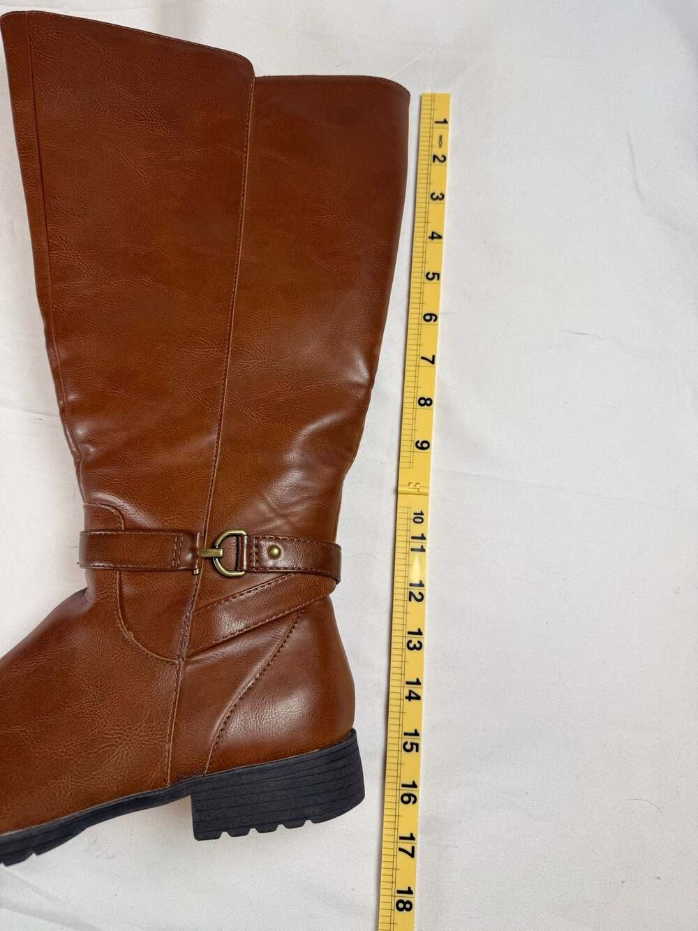 Preppy, classic Kim Rogers Wide Calf HOPE Brown Faux Leather Knee High Riding Bo